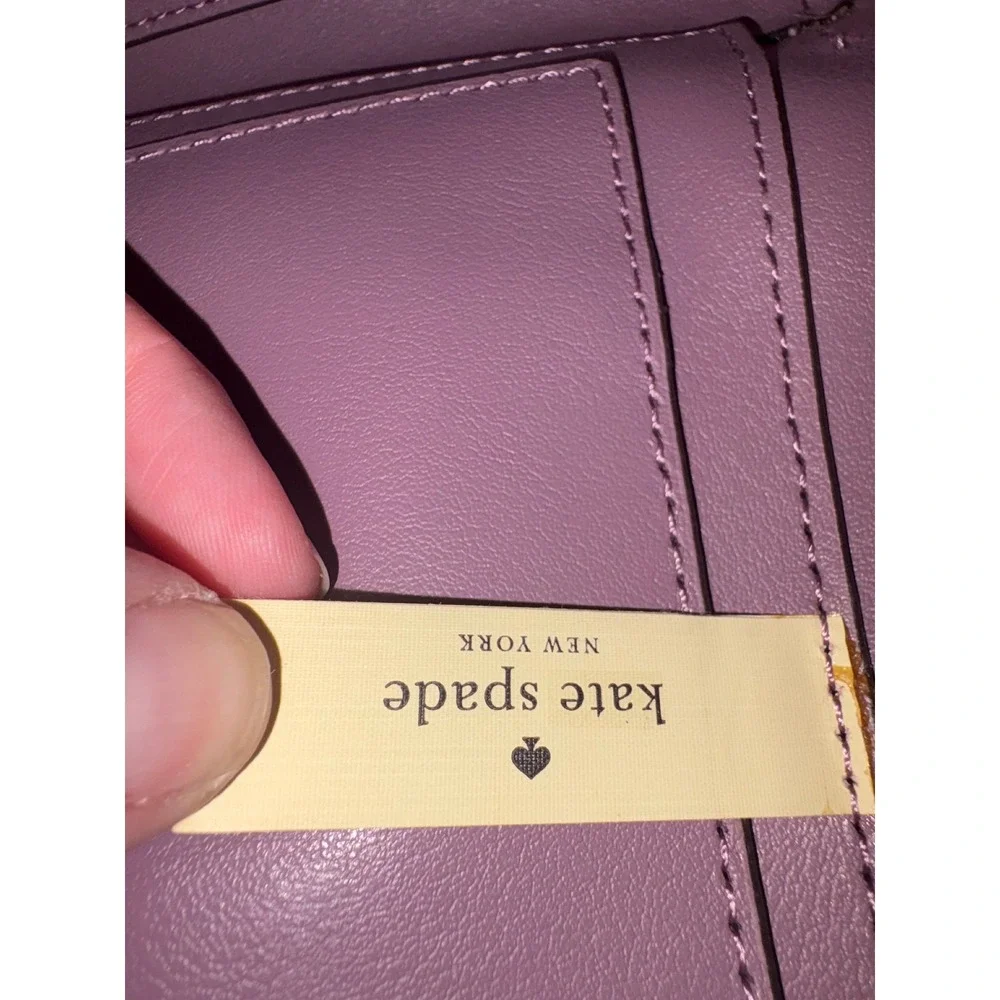 Kate Spade New York Plum Purple Leather Satchel Crossbody Bag Gold Hardware